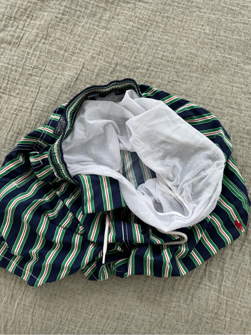 Polo Ralph Lauren Swimwear Vertical Stripe Swim Trunks w/ Liner